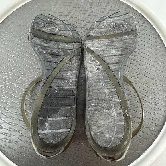 Crocs Isabella Gladiator Jelly Strappy Sandals Studded Brown/Black Sz Womens 10 - Picture 7 of 8